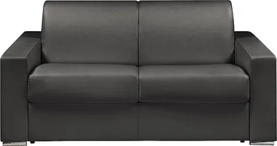 Produktbild von 2-Sitzer-Sofa mit Express-Klappmechanismus aus CALITO - Schwarz - Maße der Liegefläche: 120 cm - 16 cm Matratze mit Formgedächtnis