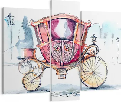 Produktbild von Bild auf Leinwand - Leinwandbild - Wagen antik Eleganz - 95x80cm - Wand Bild - Wanddeko - Wandbilder - Leinwanddruck - Bilder - Kunstdruck - Wanddekoration - Leinwand bilder - Wandkunst - CB95x80-2983