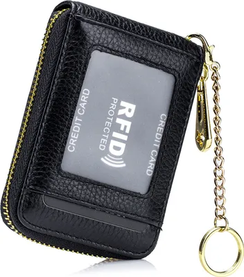 Produktbild von MODFU Hikeren Portemonnaie,Mini Geldbörse,Kartenetui,Kreditkartenetui,Leder Geldbörse Slim Wallet,Kreditkartenetui Wallet, schwarz