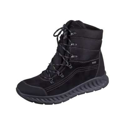 A black boot on a white background.