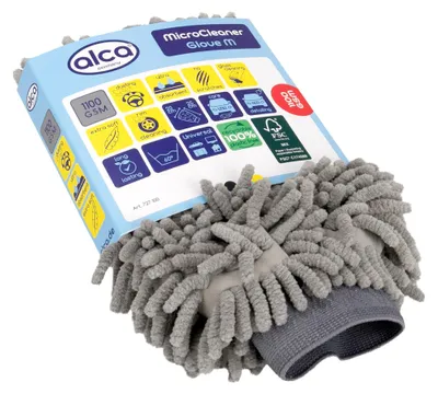 Produktbild von alca® Waschhandschuh Auto Chenille I 25x20 cm grau 1100 GSM I für Autowäsche Detailing I Mikrofaser I Felgen- Scheibenreinigung I Autowaschhandschuh