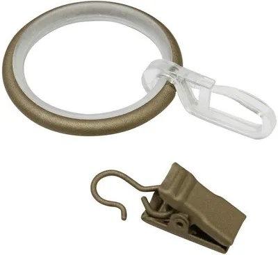 Image de Anneaux pour rideaux Gardinia avec insert coulissant pour Ø 19 mm cappuccino 3,9 / 3,0 cm