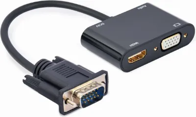 Immagine prodotto di gembird VGA auf HDMI/Audio-Adapter, Schwarz