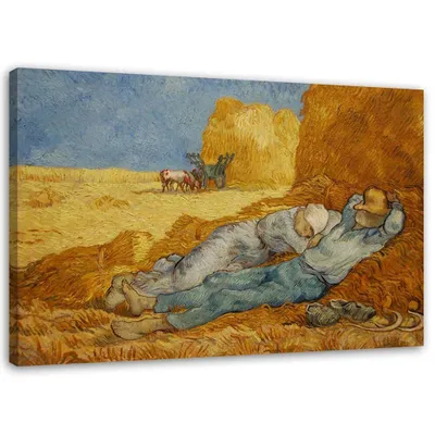 Obrázek produktu pro Obraz na plátně siesta - v. van gogh reprodukce 120x80 cm Feeby hnědá nástěnná malba připravená k zavěšení
