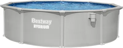 Produktbild von Bestway® Hydrium™ Stahlwandpool Komplett-Set mit Sandfilteranlage Ø 457 x 122 cm, granitgrau, rund