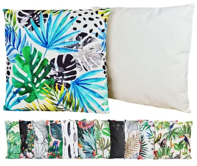 Produktbild von JACK Outdoor Motiv Kissen 45x45cm Lounge Dekokissen inkl. Füllung Wasserabweisend Sitzkissen Garten Stuhl, Farbe:Dschungelblätter