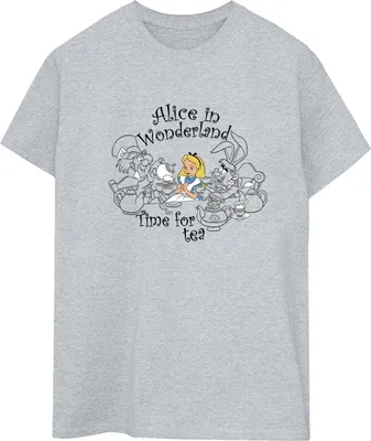 Produktbild von Disney - "Alice In Wonderland Time For Tea" T-Shirt für Damen BI8981 (XXL) (Grau)
