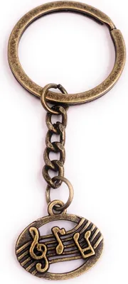 Produktbild von Onwomania Schlüsselanhänger Notenfolge Lied Musik Bronze Metall Anhänger Charm