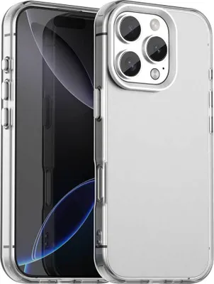 Immagine prodotto di Custodia per iPhone 16 Pro, sottile custodia semi-trasparente opaca antiurto Bianco