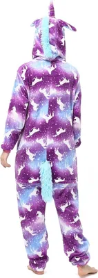 Produktbild von Katara 1744 -  Einhorn Lila-Blau L (165-175cm), Jumpsuit, Onesie, Karneval, Overall, Party, Karnevals-Kostüm, Verkleidung zum Fasching, Schlafanzug, Hausanzug, Jogginganzug, Cosplay, Tierkostüm für Erwachsene