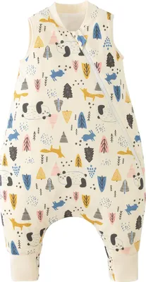 Produktbild von Duomiaomiao Baby Schlafsack mit füßen, Gr. 70-80 cm ganzjahres, 100% Baumwolle,Schlafsack mit füße 1.5 Tog, Sommer mit Beinen für Jungen und Mädchen