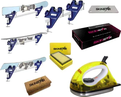 Zdjęcie produktu dla Zestaw do smarowania nart SkinStar Smart: uniwersalny smar, szczotka i żelazko do smarowania, 6-częściowy zestaw Glide Wax