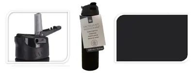 Produktbild von Excellent Houseware Wasserflasche, Edelstahl/Kunststoff, 4,5 x 21,5 cm, schwarz