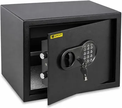Produktbild von Möbeltresor mit Elektronikschloss, 30x38x30cm (HxBxT), Digitaler Tresor für Zuhause, Geldsafe für Geld Aufbewahrung, Dokumentensafe fürs Büro