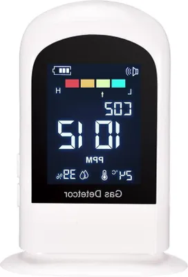 Produktbild von Luftqualitätsmessgerät mit Schalalarm, NDIR-Sensor, 400-5000 ppm, Temperatur- und Feuchtigkeitsmessung, batteriebetrieben