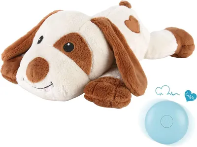 Productafbeelding van Hartslagknuffel voor puppy's en katten - pluche knuffel met hartslagmodule - wit - klein