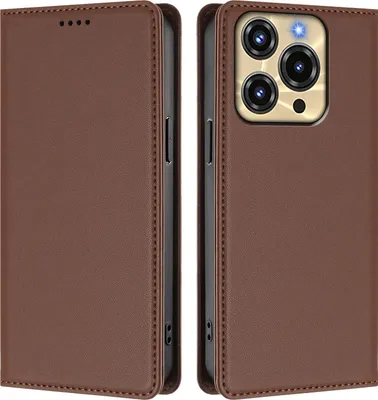 Produktbild von Handyhülle für Oukitel C69, Kunstleder Klapphülle Stoßfeste Magnetische Hülle mit Ständer Braun