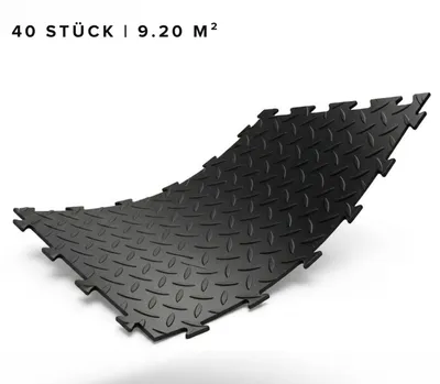 Produktbild von VDP - VA - Gewerbe Boden PVC Fliesen Rauten 10mm schwarz (ap0420_PS50CRNEC) P50CRN, Menge:40 Stück | 9.20 m²
