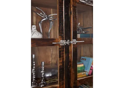 Produktbild von MASSIVMOEBEL24 Vitrine Altholz 100x40x180 mehrfarbig lackiert FREEZY #30