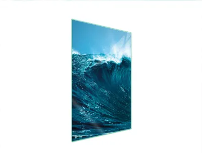 Produktbild von Glasschneidebrett 35x52 cm mit Wellen-Design, hygienisch und als Arbeitsplattenschutz