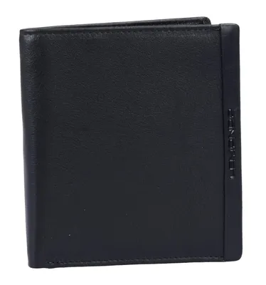 Produktbild von Herren Geldbörse Leder schwarz – Kombibörse Scheintasche im Hochformat