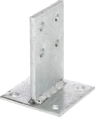 Zdjęcie produktu dla Alberts 215538 Wspornik słupka w kształcie litery T, do przykręcania lub osadzania w betonie, ocynkowany ogniowo, rozmiar środnika 130 x 80 mm