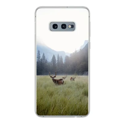 Produktbild von MuchoWow® Handyhülle Schutzhülle Hülle für Samsung Galaxy S10e Wald - Hirsche - Nebel Silikon Softcase Handy Hülle - Handy