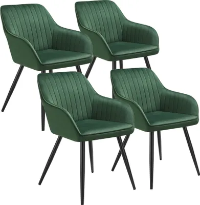 Produktbild von tectake® Esszimmerstuhl Marilyn gepolstert, in Samtoptik, gesteppt 58 x 62 x 82 cm