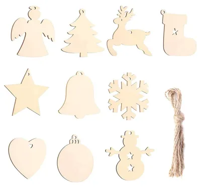 Imagen del producto de 100 adornos navideños de madera para proyectos de manualidades