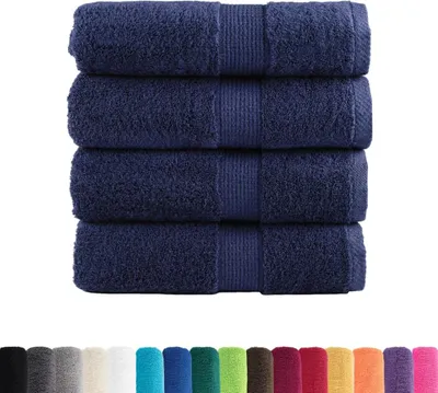 Produktbild von vidaXL Premium Gästetücher SOLUND 4 Stk. Marineblau 30x50 cm 600 g/m²
