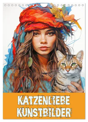 Produktbild von Katzenliebe Kunstbilder (Wandkalender 2027 DIN A4 hoch), CALVENDO Monatskalender