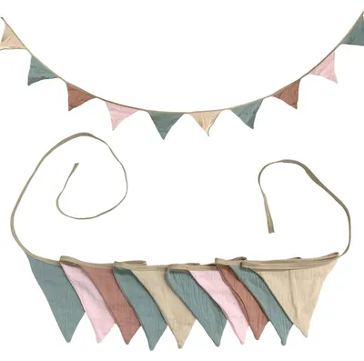 Stoff-Wimpelkette, 10 Stück, bunt, 3,15 m, für Kinderzimmer