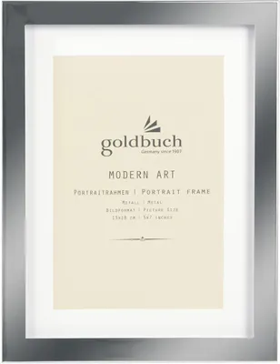Image de Goldbuch Cadre photo portrait en métal Modern Art argent 13x18 cm avec passe-partout
