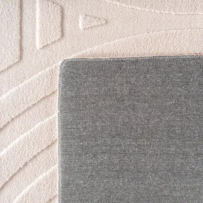 Produktbild von Carpetsale24 Boho Teppich Skandinavischer Kurzflor mit 3D Effekt, Waschbar Teppich für Wohnzimmer, Grösse: 240x340 cm