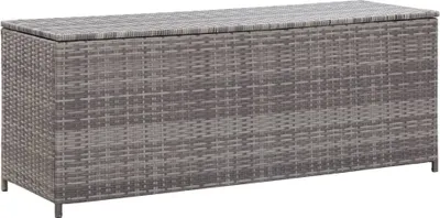 Produktbild von "im Angebot" Gartenbox - Auflagenbox - Holztruhe - Grau 120x50x60 cm Poly Rattan - Gartenboxen CC20060