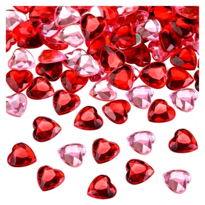 Produktbild von 200 Stück rote Acrylherzen für Valentinstag und Hochzeiten, Tischstreudekoration, Vasenfüller, 0,5 Zoll (200 Stück, Rot, Rosa)
