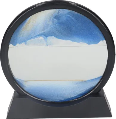 Produktbild von 7 Zoll bewegliches Sand-Kunstbild, entspannende Dekoration, 3D-Treibsand-Gemälde, Nachbildung für Zuhause, Schreibtisch, Büro, Blau