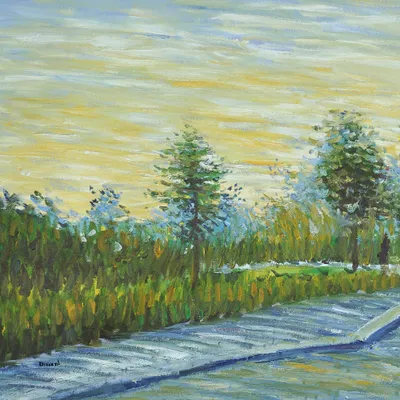 Produktbild von Vincent Van Gogh Kunstdruck Bild - Weg Im Park Voyer D'Argenson In Asnières, 1887 (70 x 70 cm)