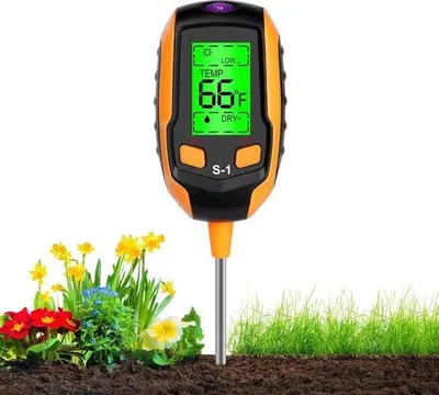 Productafbeelding van Famanu bodemmeetapparaat 4-in-1 - pH-waarde, vochtigheid, lichtintensiteit, temperatuur