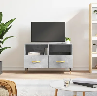 Produktbild von vidaXL TV Schrank Betongrau 80x36x50 cm Holzwerkstoff - TV-Schrank - TV-Schränke - TV-Möbel - TV-Ständer