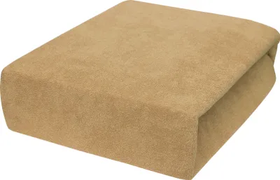 Produktbild von Frottee Spannbettlaken 60x120 Beige – Weiches Bettlaken mit Gummizug, Baumwolle & Polyester, auch in verschiedenen 22 Farben, 14 Größen, EU