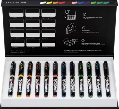 Immagine prodotto di Pennarelli acrilici KARIN RealBrush Pigment, 12 pezzi Colori base