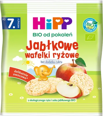 Zdjęcie produktu dla HiPPJabłkowe wafelki ryżowe po 7. miesiącu 30 g