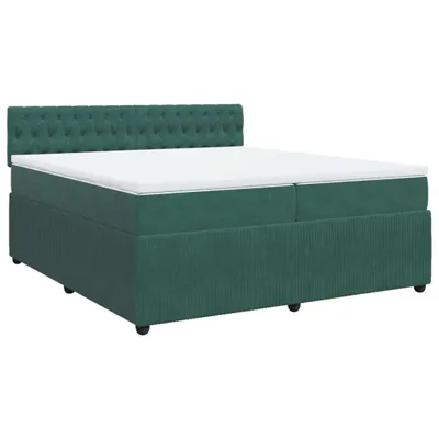 Produktbild von Boxspringbett mit Matratze Dunkelgrün 200x200 cm Samt