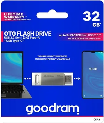 Image de GOODRAM ODA3 - Lecteur flash OTG avec interface USB A + USB C 32 Go