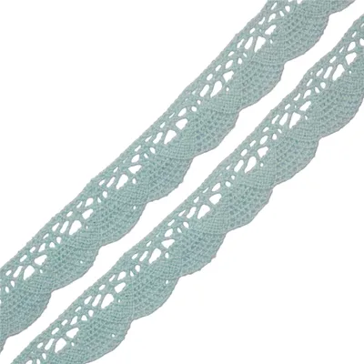 Klöppelspitze Baumwolle ab 1m x 19mm Spitzenband für Hochzeit Deko Nähen Oeko-Tex DIY Farbwahl hellblau