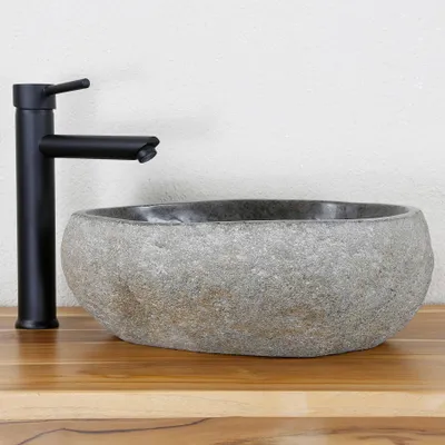 Produktbild von Naturstein Waschbecken Selina oval 40 cm