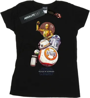 Produktbild von Star Wars: The Rise of Skywalker - "Droids" T-Shirt für Damen BI50732 (S) (Schwarz)