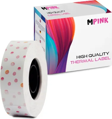 Produktbild von Etikettendrucker-Papier Papierrolle für Tragbarer Etikettendrucker Pink Dots