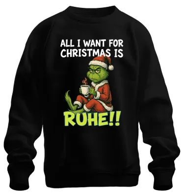 Obrázek produktu pro All I want for Christmas is calm christmas grinch sarcastic uni mikina, černá, XL